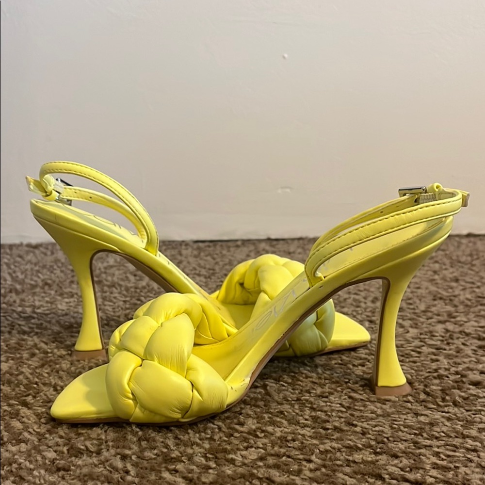 Calvin Klein Braided Yellow Heels - Picture 2 of 10